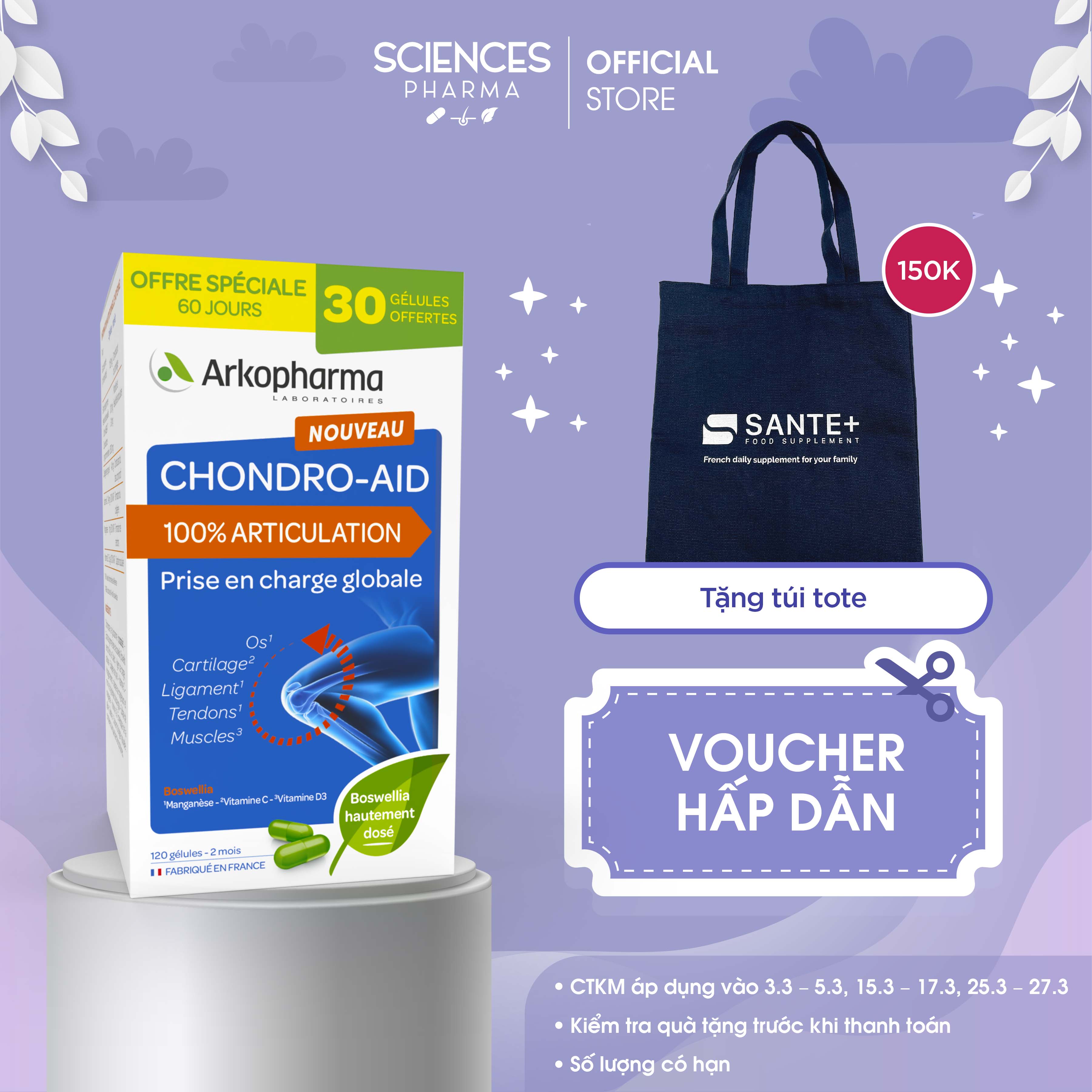 Viên uống bổ xương khớp Arkopharma Chondro