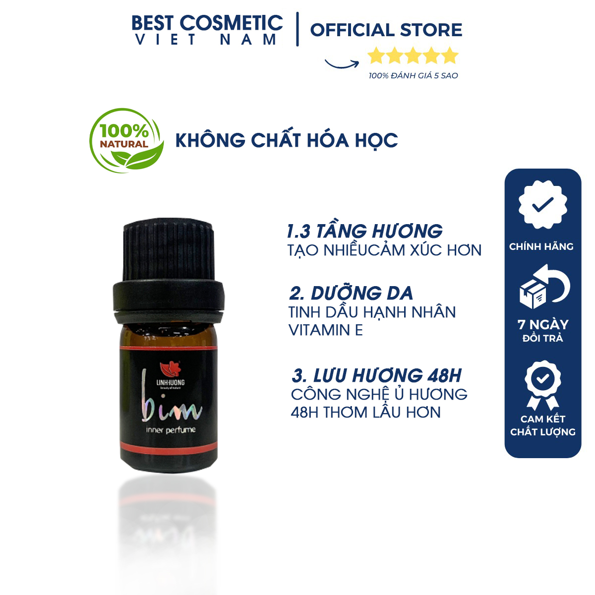 Nước hoa vùng kín Linh Hương làm sạch khử mùi hôi cô bé không gây kích ứng 5ml
