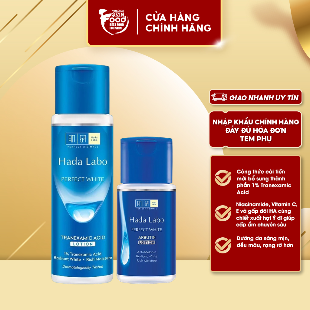 Nước Hoa Hồng Dưỡng Sáng Da, Giảm Thâm Sạm Hada Labo Perfect White Tranexamic Acid Lotion 170ml