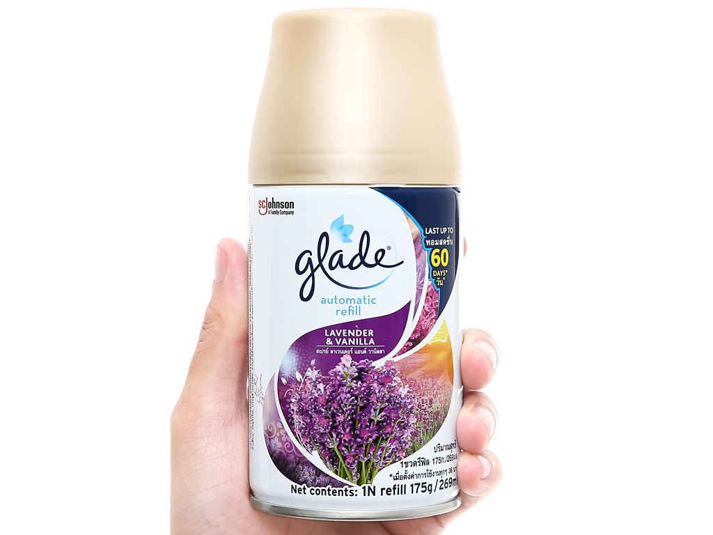 Bộ xịt phòng tự động Glade hương vani và hoa oải hương 175g 7