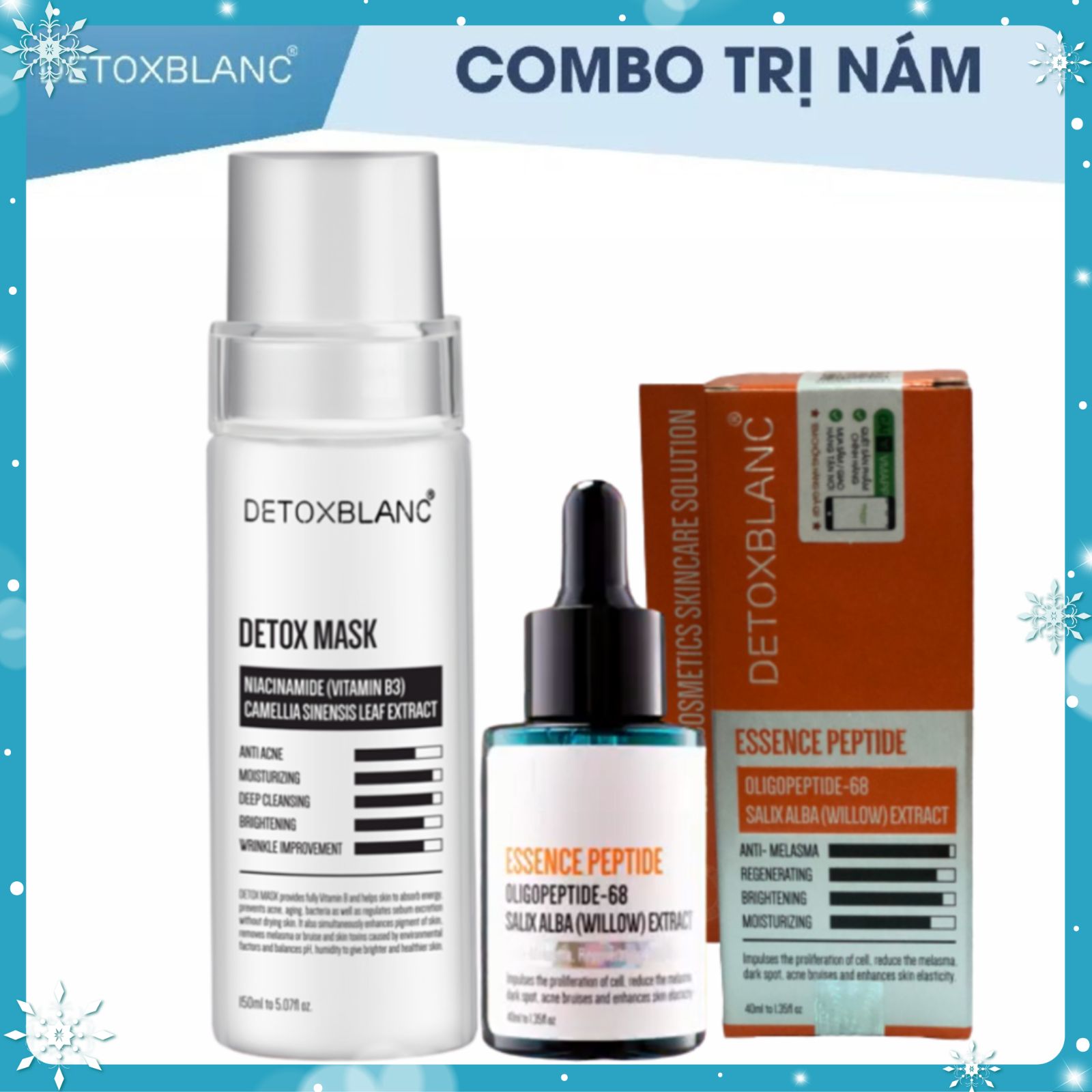 Combo Thải Độc Xóa Nám Detox Blanc– Detox Mask & Essence Peptide