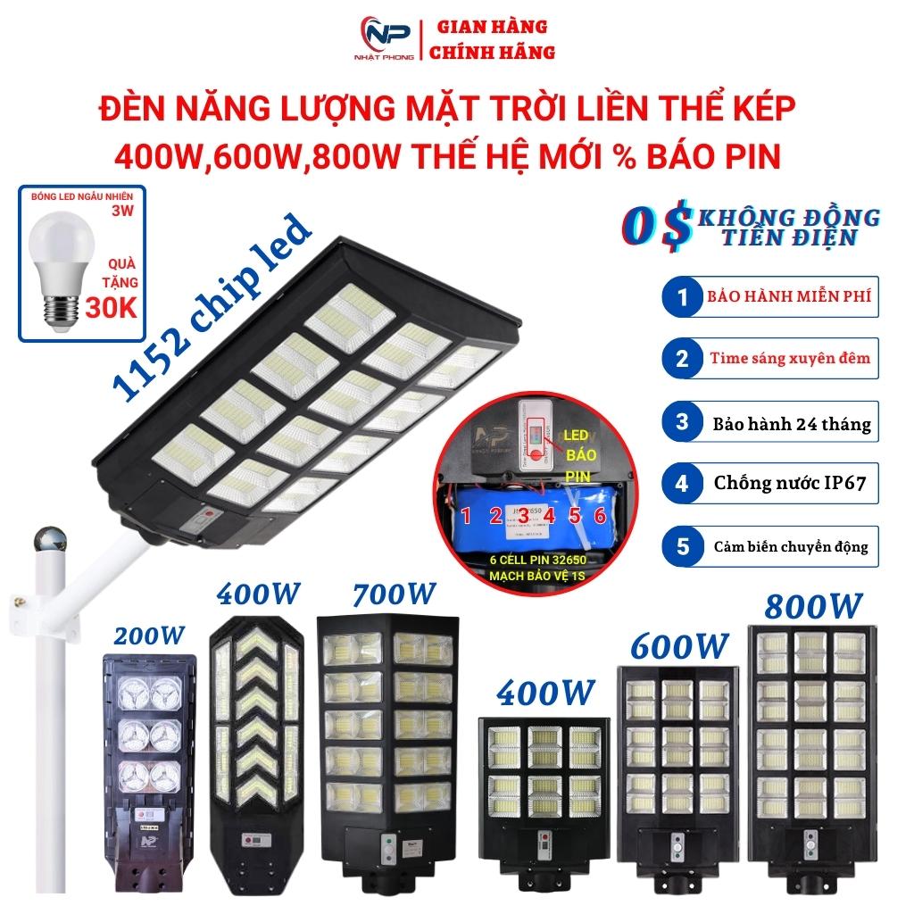 Đèn Led Năng Lượng Mặt Trời Đèn Năng Lượng mặt trời Ngoài sân tự sáng NHẬT PHONG SOLAR trang trí tết 2024 noel Đèn Đường Liền Thể công suất 300W500W600w800wTấm pin liền đèn điều khiển từ xa chống nước IP65BH 2 nă