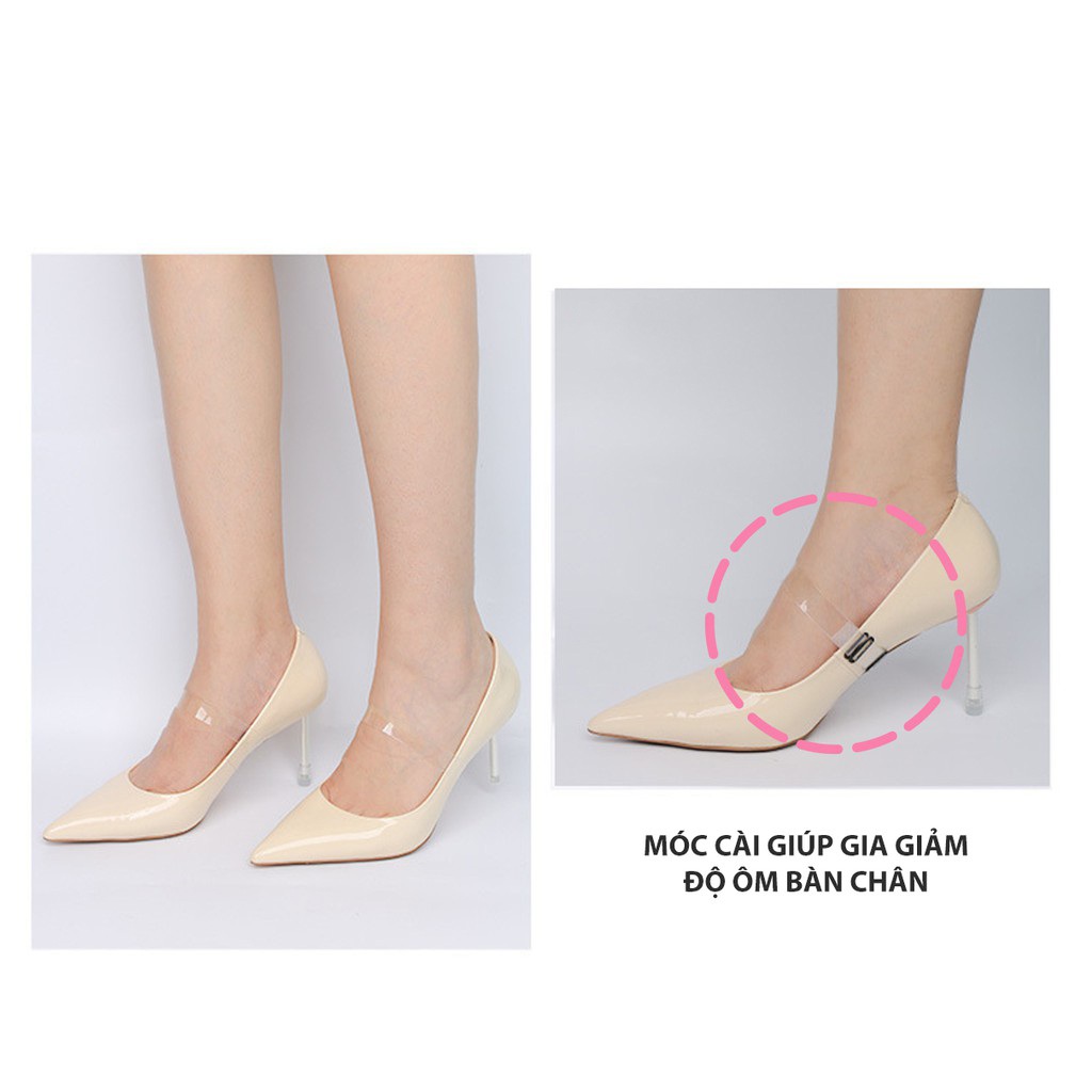 Quai giày silicone trong suốt loại móc cài tăng giảm độ ôm chân dùng mang giày cao gót sala sài gòn N143