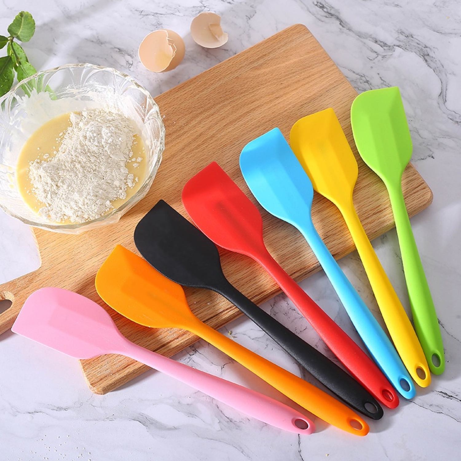 Phới trộn bột, phới dẹt silicon , muôi lật thức ăn đúc liền 28cm