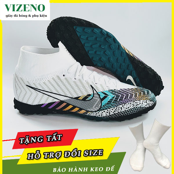Giày đá bóng Mecurial superly 7 elite Dream đinh ngăn TF màu trắng xám