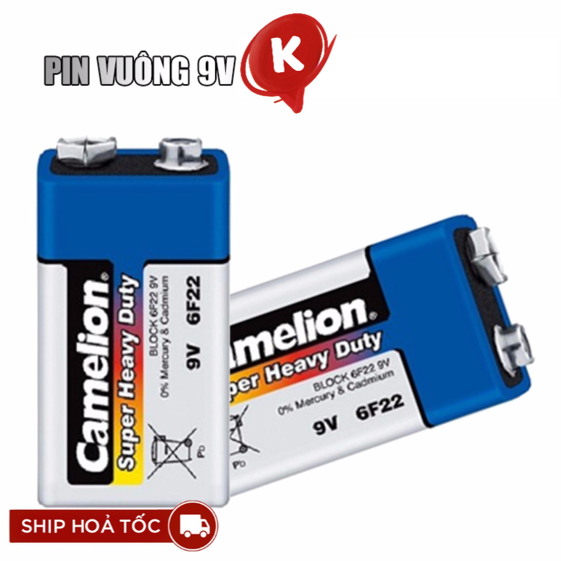 Combo 2 pin khối pin vuông 9V Camelion dùng cho Micro không dây, máy báo khói, đèn LED, đèn pin, quạt điện mini, đồ chơi trẻ em - KKT Store