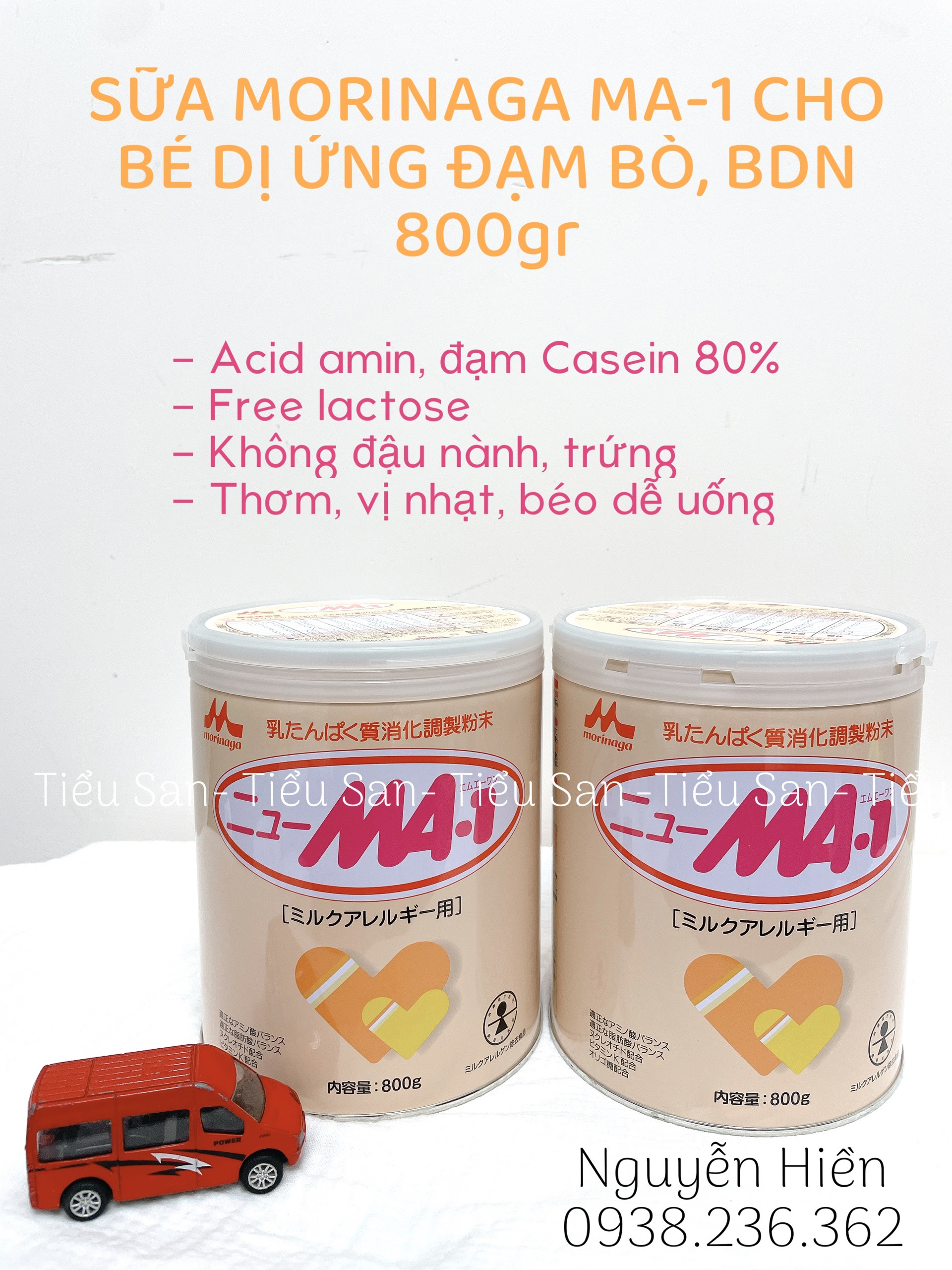 Sữa morinaga ma-1 cho bé dị ứng đạm bò nặng, nội địa nhật, 800gr