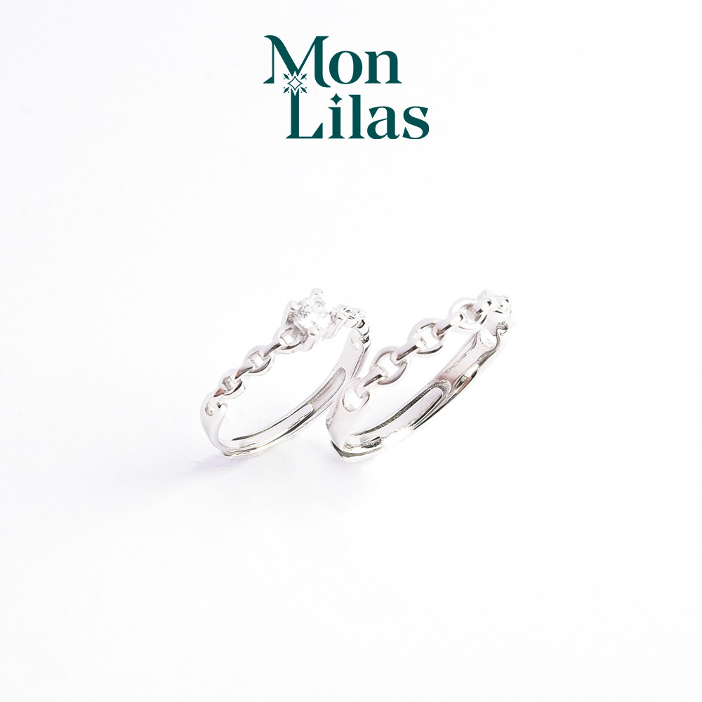 Nhẫn đôi bạc Dilys Mon Lilas N112103/N112104