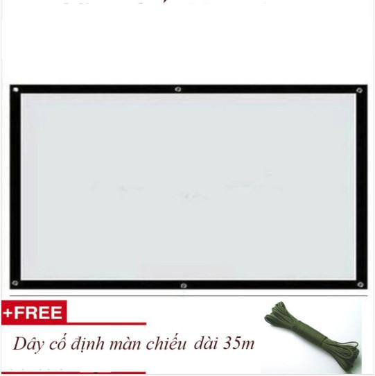 WorldMart Màn chiếu 150 inch xếp gọn treo tường + Dây cố định màn chiếu 35m