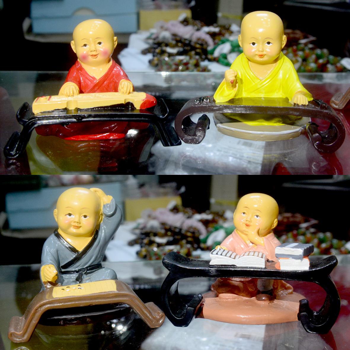Bộ tượng bốn chú tiểu Cầm Kỳ Thi Họa ngồi bàn cao 8cm