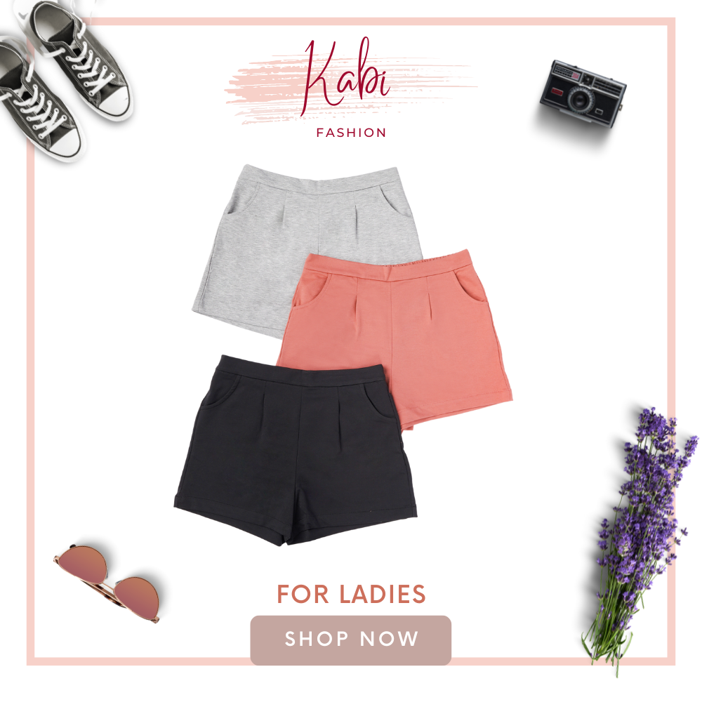 Quần đùi nữ KABI sọoc ngắn thun cotton da cá màu trơn