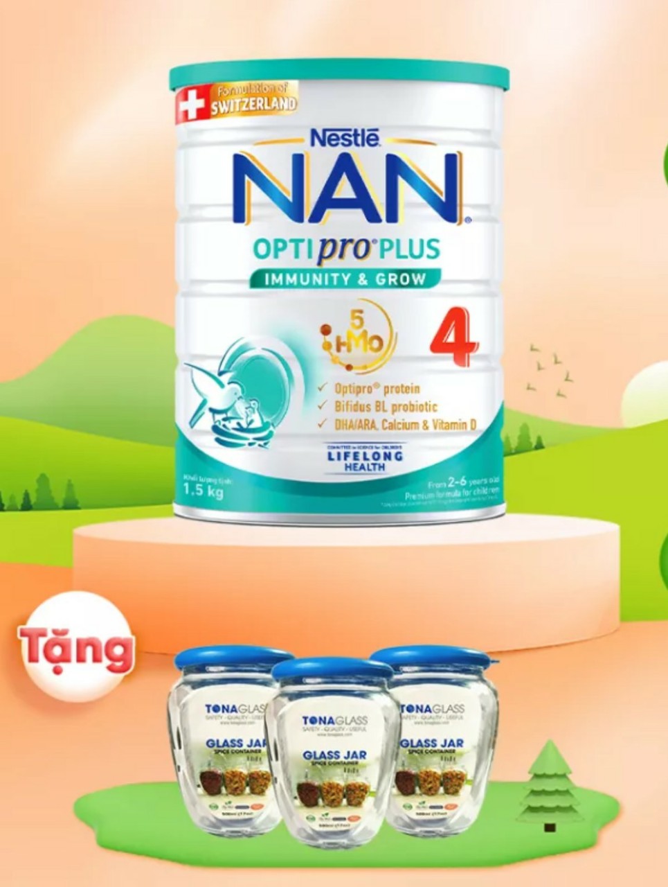 Tặng Quà - Date T9/2025- Sữa bột Nestle NAN Optipro Plus 4 (1.5kg) cho trẻ trên 2 tuổi