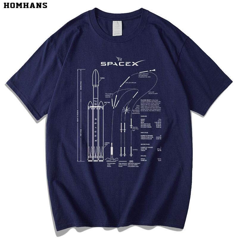 Spacex Starship Blueprint T Shirt Men 100 Cotton Fun T-shirts O Neck Tees Short Sleeve Clothing 4xl 5xl - T-shirts - AliExpress