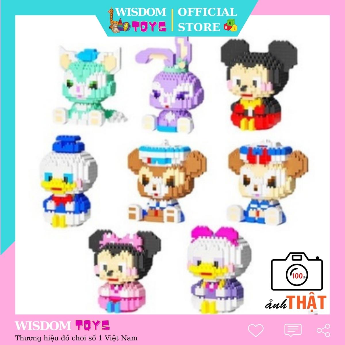 Đồ Chơi WISDOMTOYS Đồ Chơi Lắp Ghép Lego 3D Mô Hình Nhân Vật Hoạt Hình Disney Hình Thỏ Tím, Gấu Ma Bư, Heo Xanh, Phi Hành Gia Cho Bé - Mã WDLG01