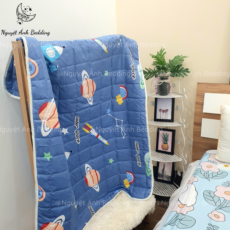 (Freeship 50k) 🍧 Chăn đắp điều hoà hè thu cho bé muji, mền cotton poly mẫu Vũ Trụ Space - Nguyệt Ánh Bedding