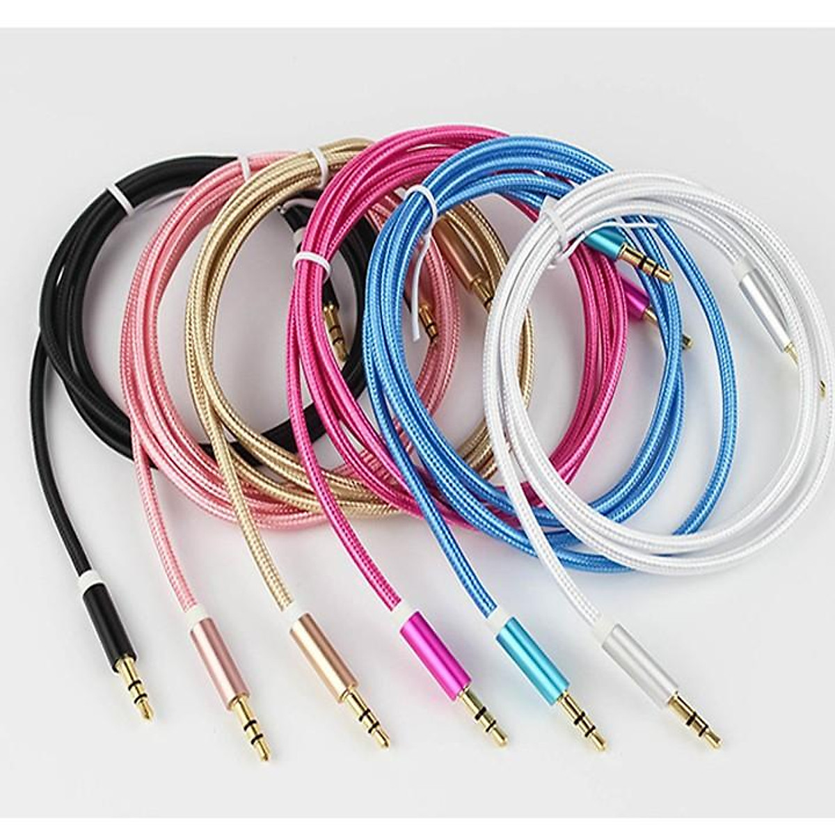 Combo 2 dây cáp âm thanh 3.5mm sang 3.5mm dây dù dài 1M
