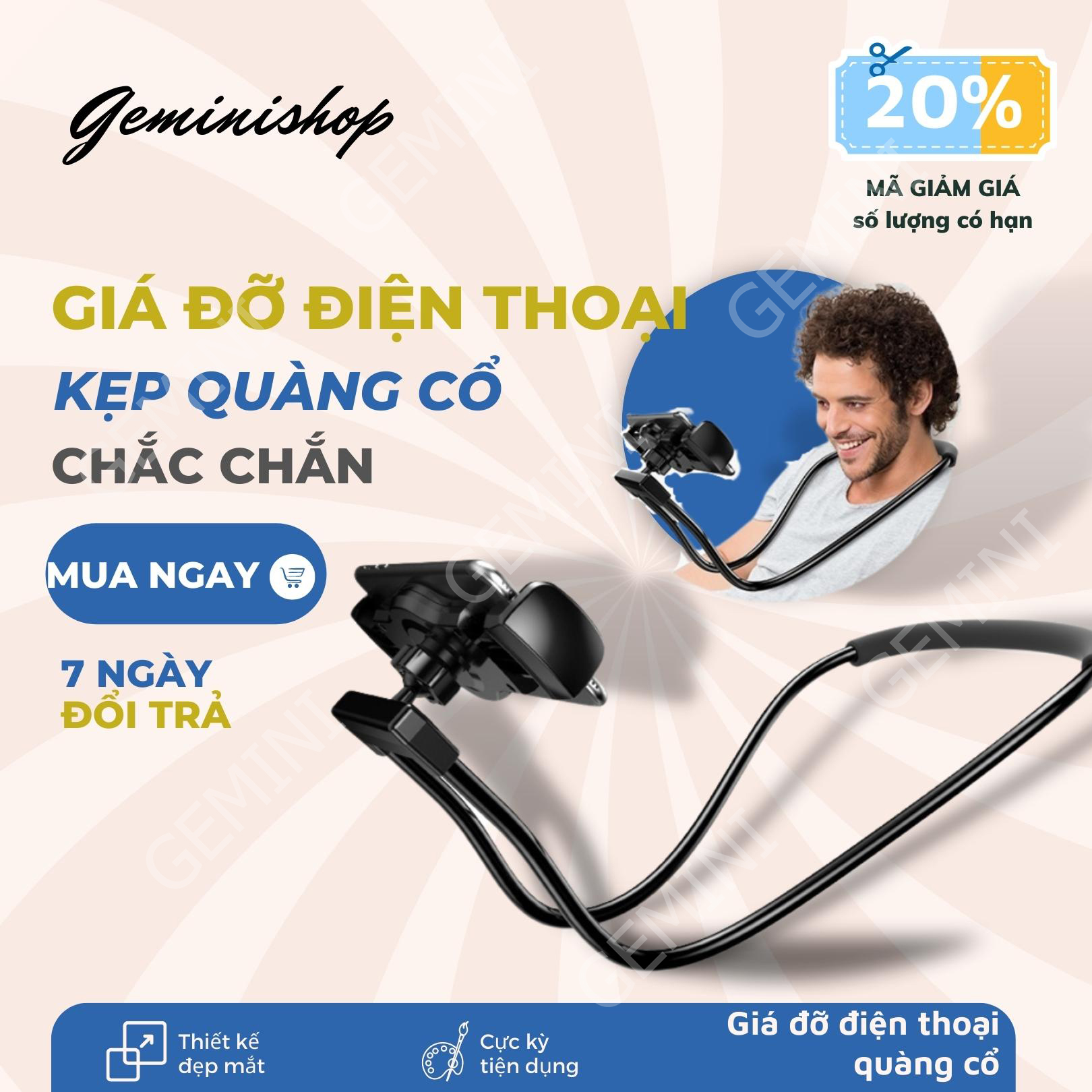 Kẹp điện thoại quàng cổ