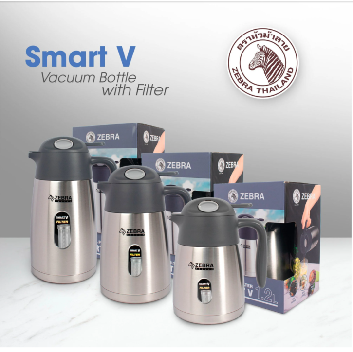 Bình giữ nhiệt Inox Smart V Zebra có Lọc trà || Zebra Smart V stainless steel vacuum flask with Tea Filter
