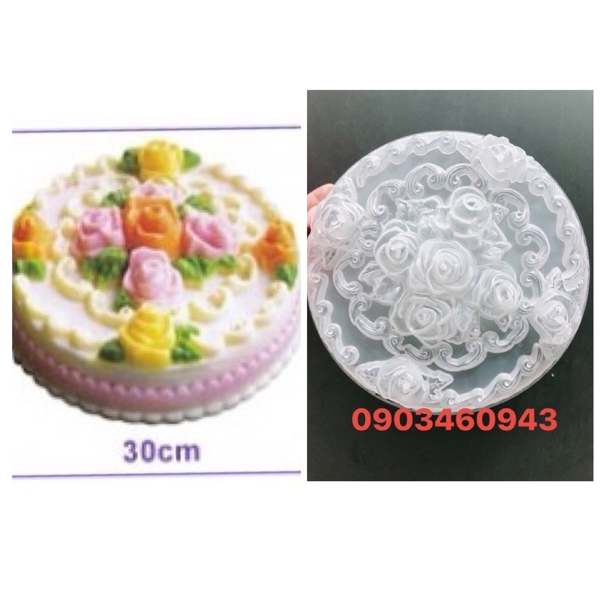 [HCM]Khuôn rau câu trung 3d A1 hình hoa Hồng 30cm nhựa cao cấp Vĩnh Trường