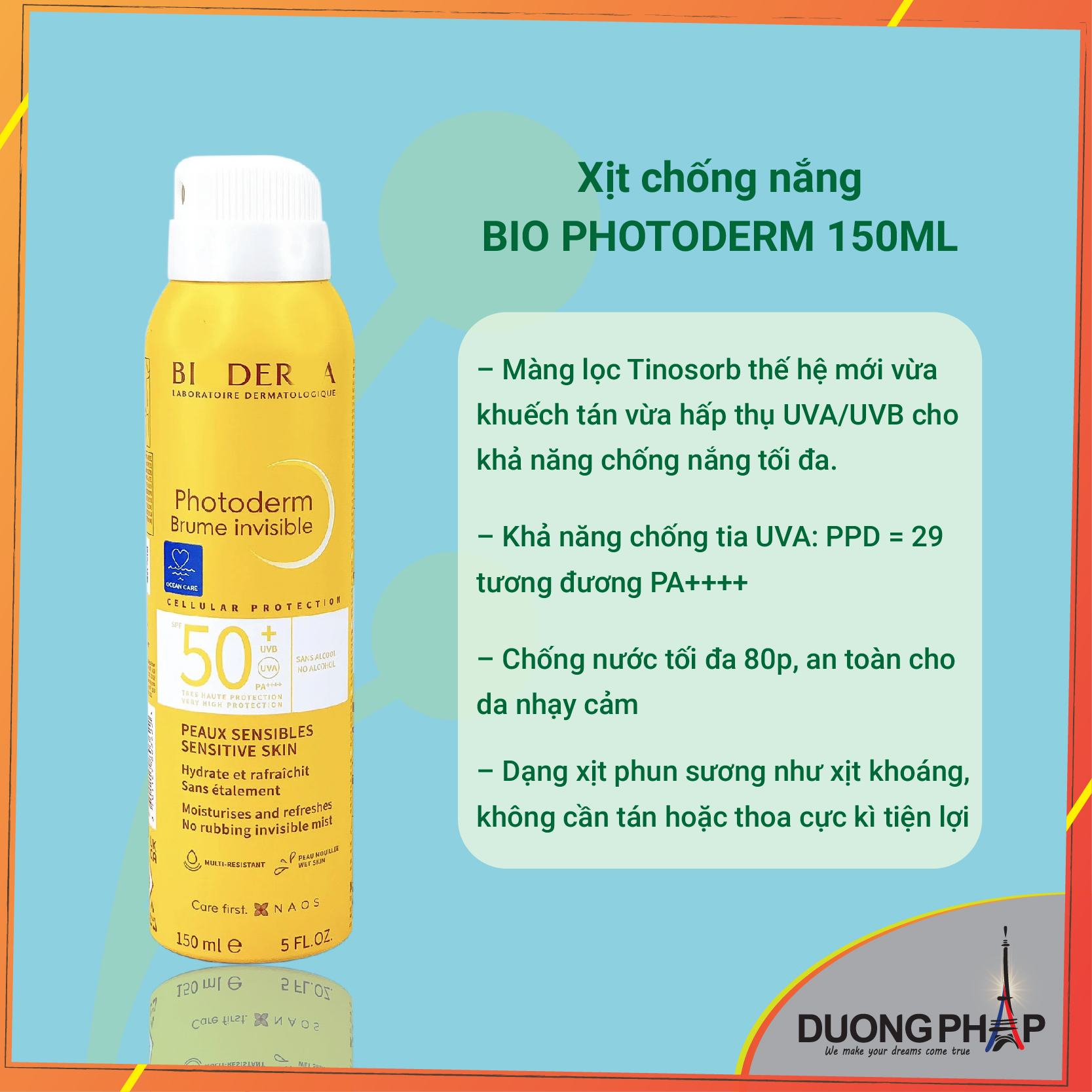 Xịt chống nắng Bioderma Photoderm MAX spf50 150ml