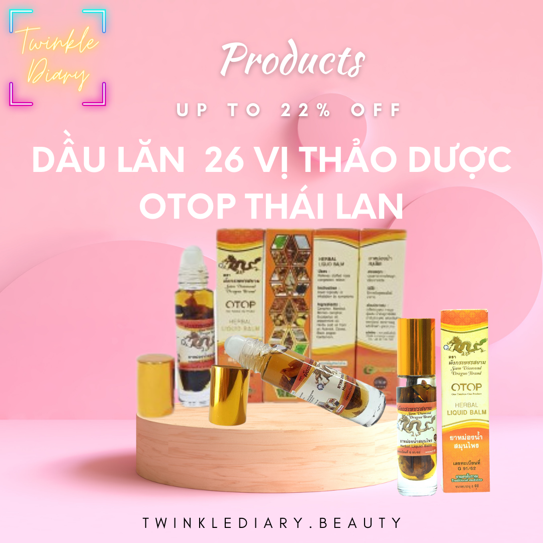 Dầu lăn 26 vị thảo dược otop 8ml thái lan