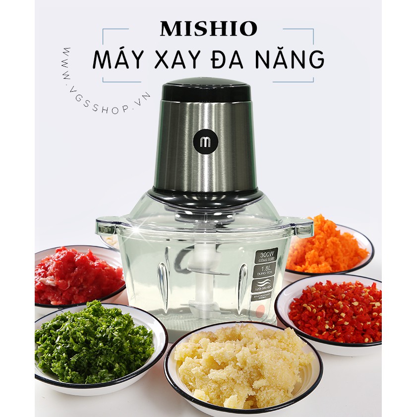 Máy xay thịt 1,8l mishio được nhật bản bảo hộ - bảo hành chính hãng 18 tháng
