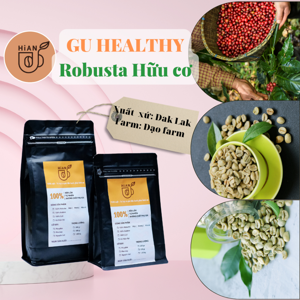 Cà phê 100% Robusta Hữu cơ,Cà phê rang xay, cà phê mộc, cà phê nguyên hạt, cà phê sạch
