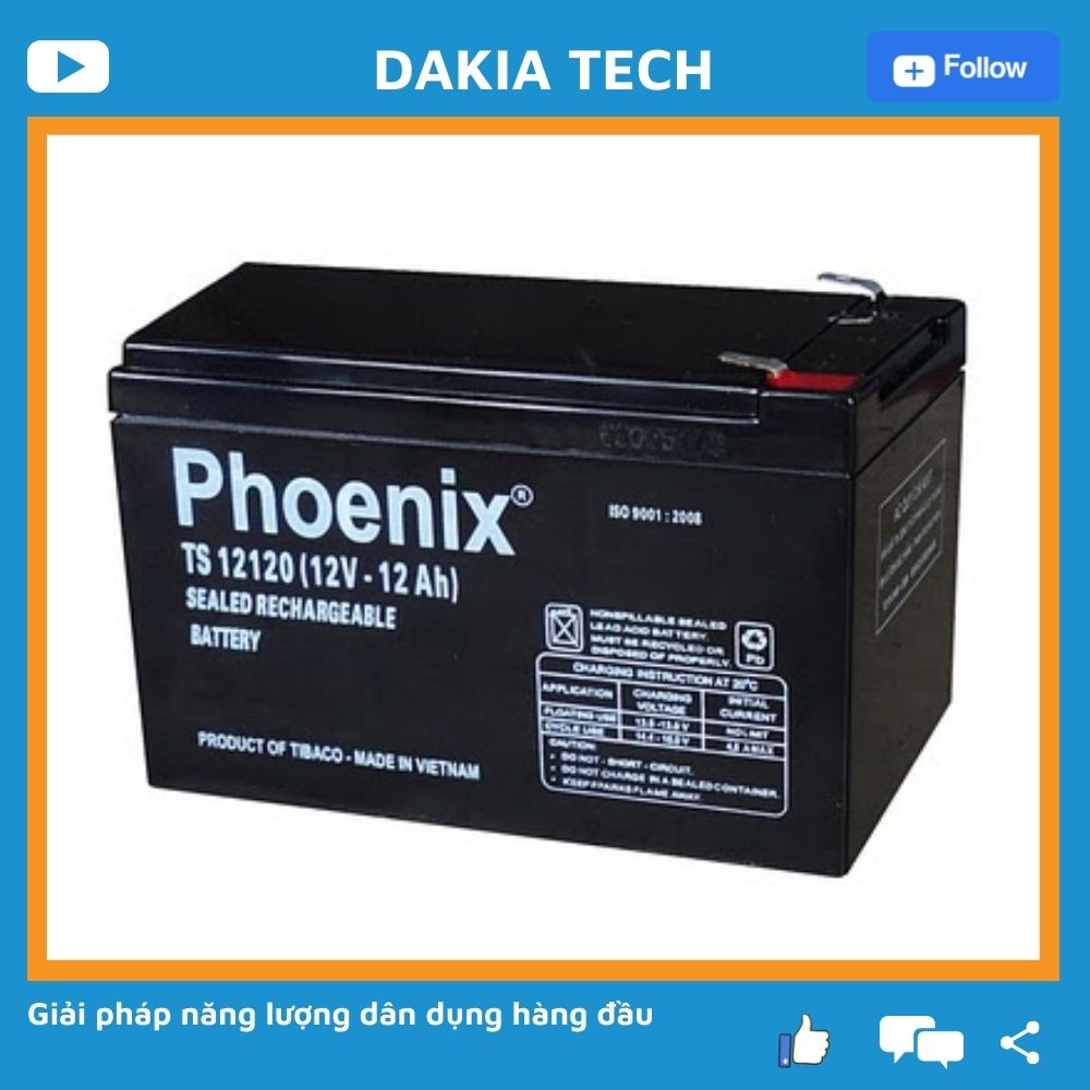 Ắc quy Phoenix 12V-12Ah TS12120-Hàng Chính Hãng