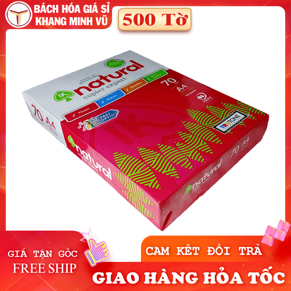 Giấy A4 Natural 70gsm Xấp 500 Tờ Nhập Khẩu Indonesia