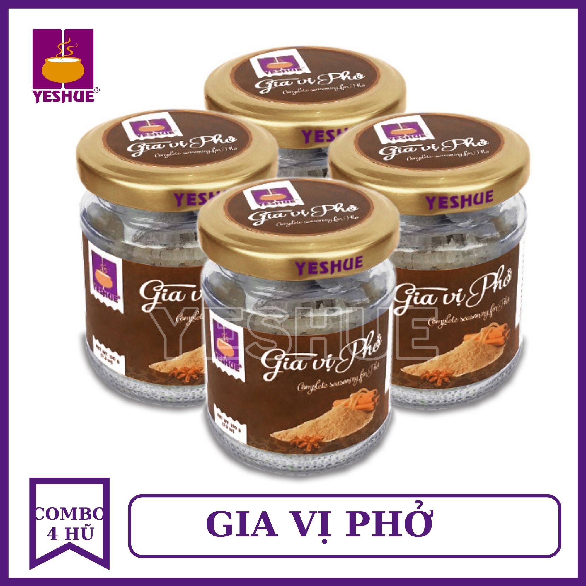 Combo 4 hũ gia vị phở yeshue 100g/hũ*4 - tiện lợi cho mọi gia đình - complete seasoning for phở 100g
