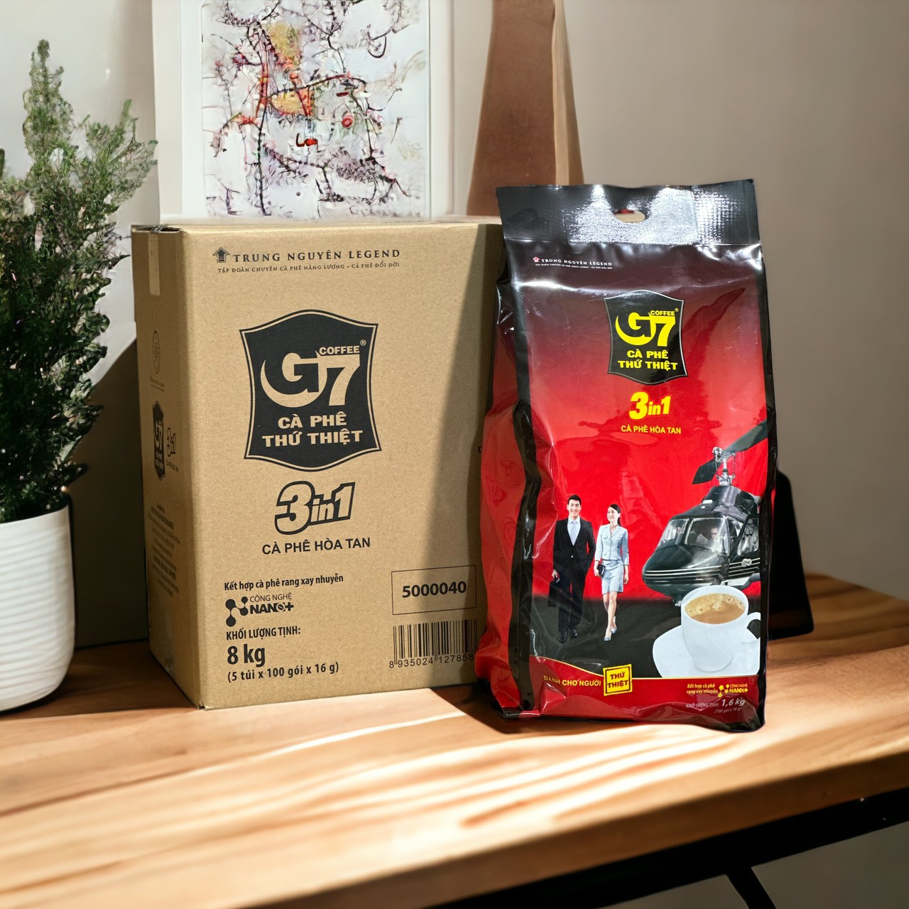Thùng cà phê g7 sữa 3in1 - túi 100 gói trung nguyên