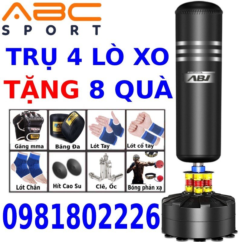 Bao cát trụ đấm bốc boxing tự đứng ufc chính hãng, trụ đấm bốc 4 lò xo, trụ đấm boxing tại nhà dùng cho người lớn trẻ em tặng full phụ kiện