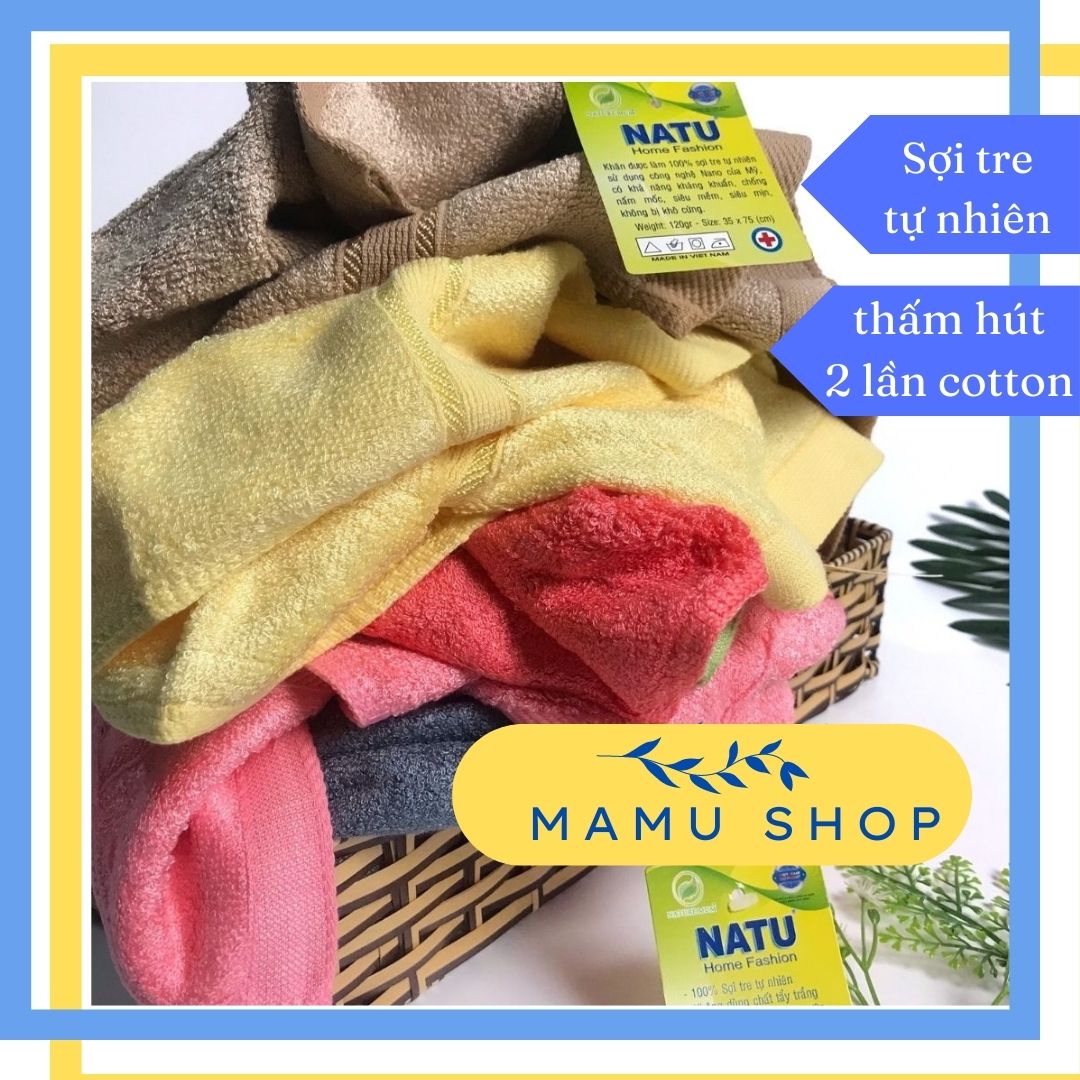 Khăn tắm lớn cao cấp sợi tre NATU xuất xứ Việt Nam Mamu shop