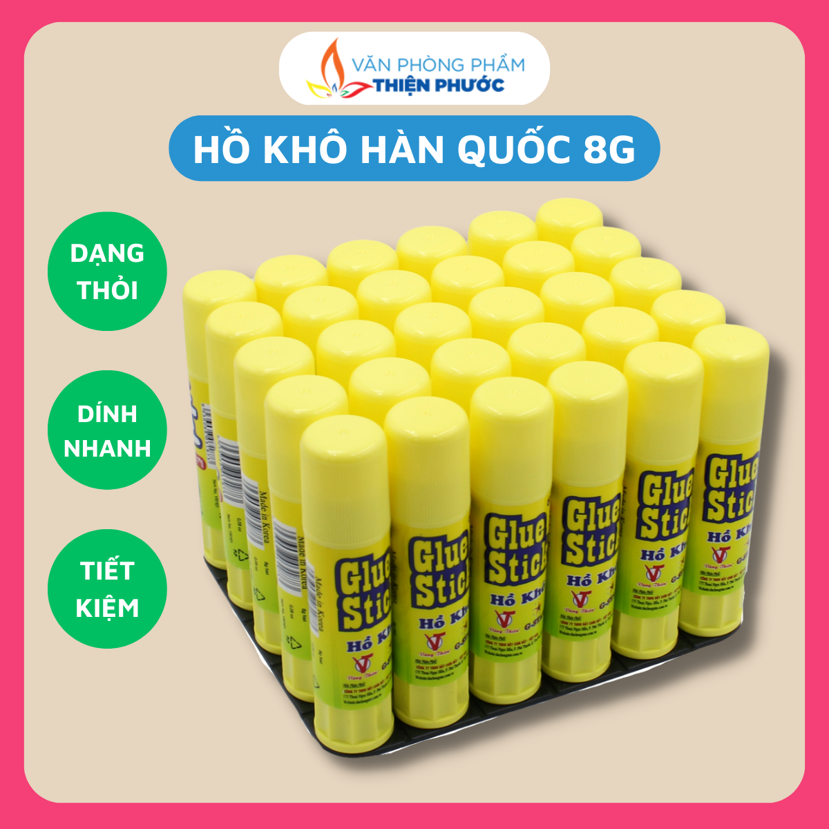 Hồ khô dán giấy dạng thỏi hàn quốc thiện phước