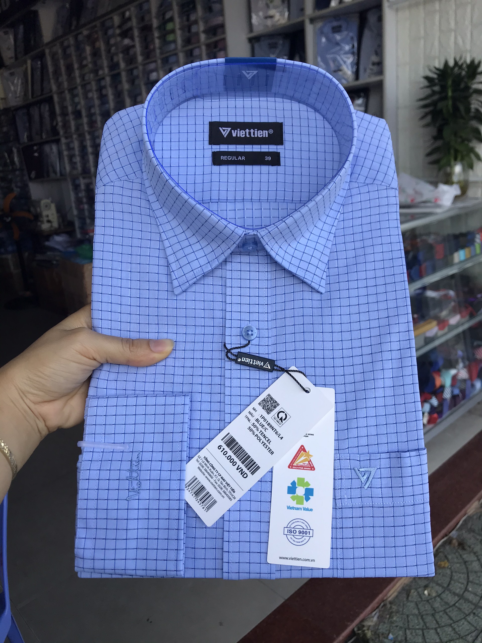 Áo sơ mi Việt Tiến dài tay