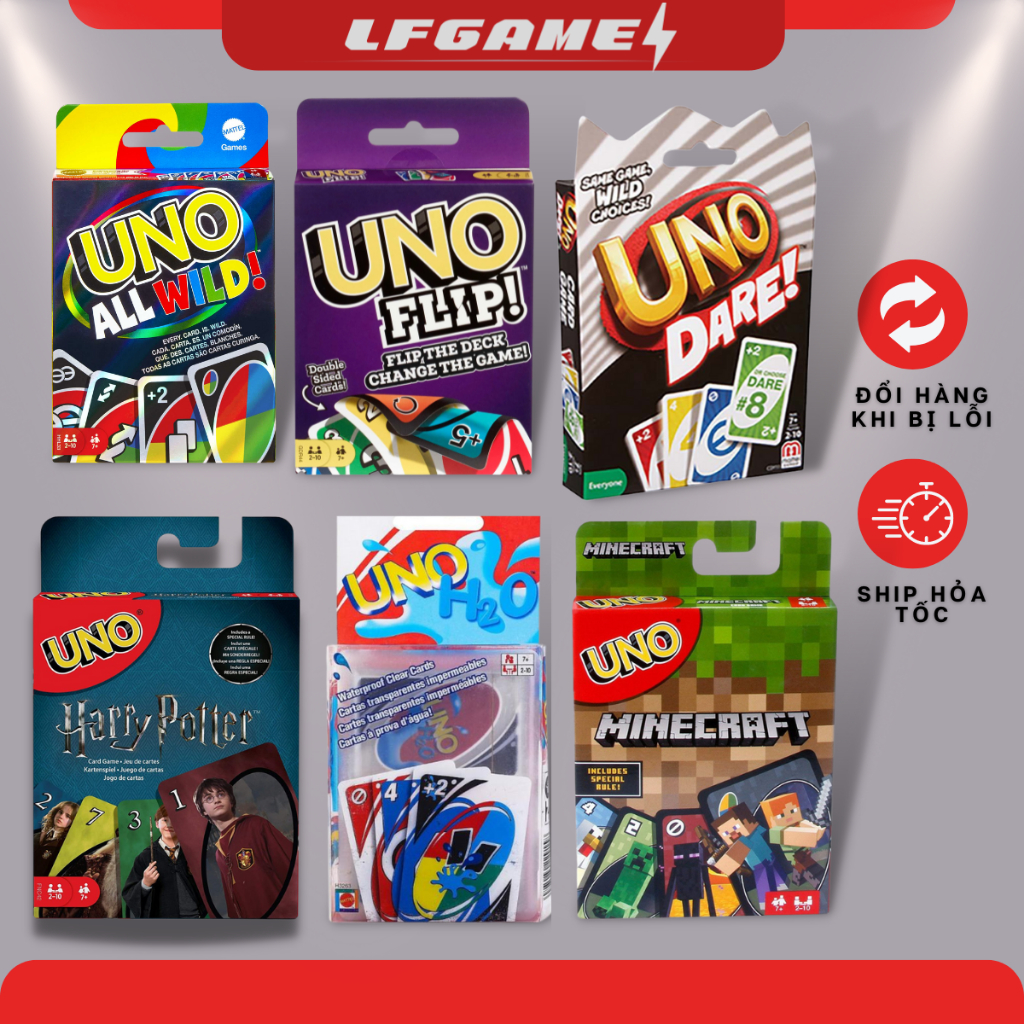 Bộ bài Uno mở rộng 112 lá siêu cấp Uno Flip Uno Dare Uno Harry Potter Uno