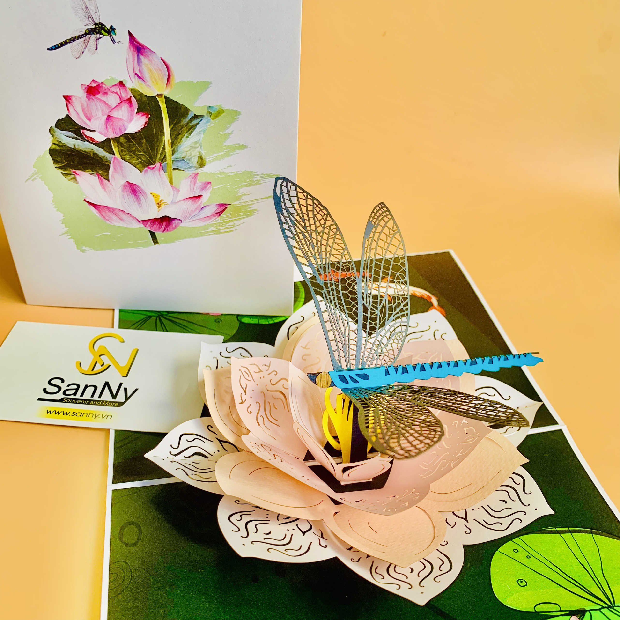 Thiệp 3D Popup, thiệp handmade hoa quà tặng lưu niệm hình ảnh
