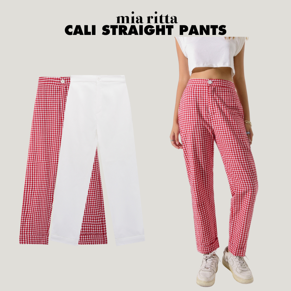 Quần ống suôn kẻ Mia Ritta Cali Straight Pants Q384