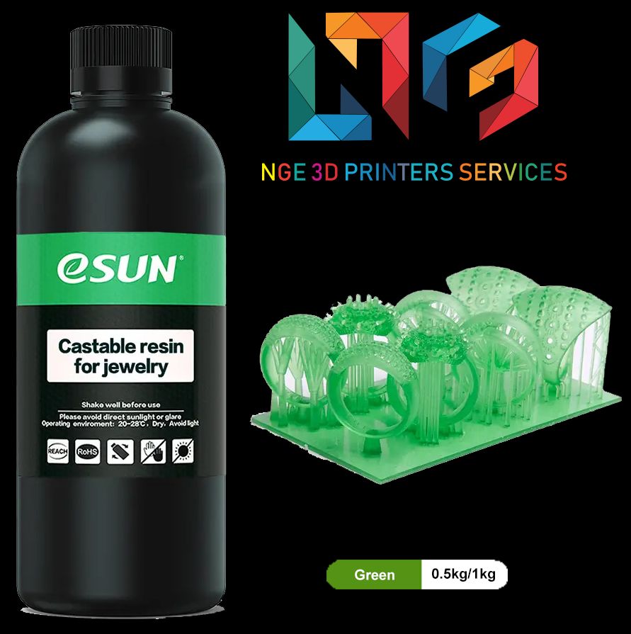 Nhựa resin đúc nữ trang ESUN Castable resin for Jewelry màu Green 1kg/Chai Vỏ Nhựa