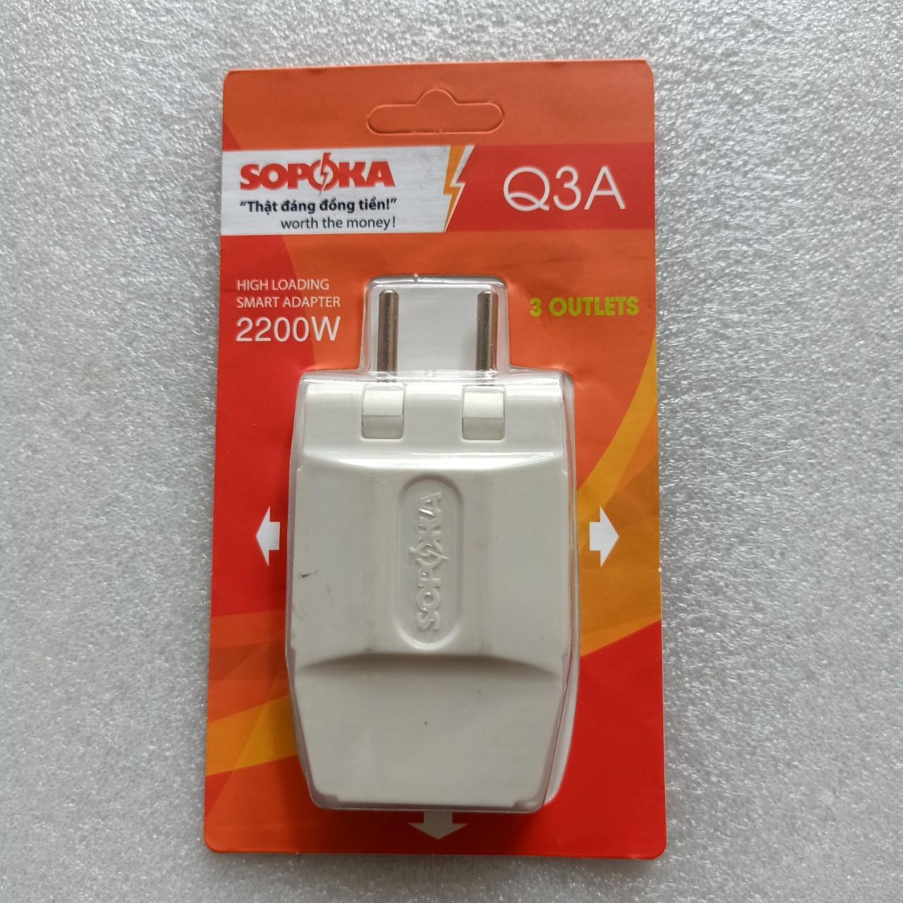 Đầu nối thông minh 3 cửa 2200w sopoka q3a