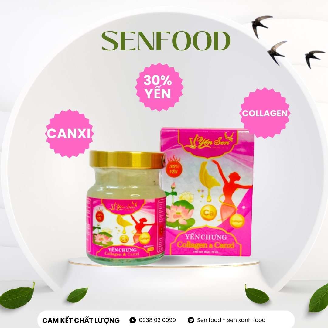 Yến Sen Collagen canxi 30% yến hộp đơn 70ml