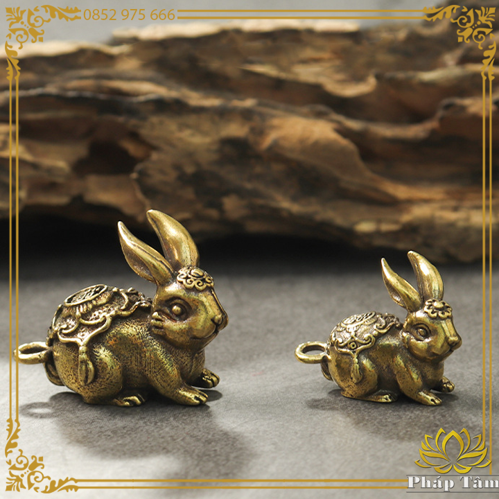 [Tuổi Mão] Decor Mini, Tượng Đồng Nhỏ Trang Trí Kim Thố 12 Con Giáp Phong Thủy Để Bàn Đồng Nguyên Khối - Pháp Tâm