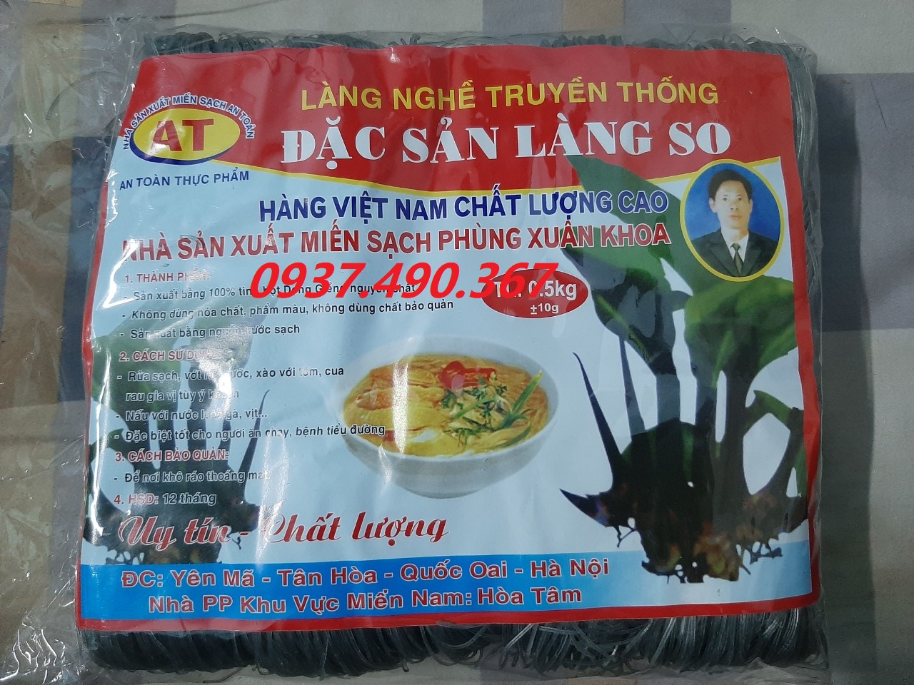Miến sạch đặc sản làng SO phùng xuân khoa gói 500gr tap hoa havy