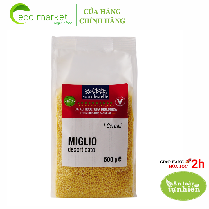 Hạt kê hữu cơ đã bóc vỏ Sottolestelle 500g