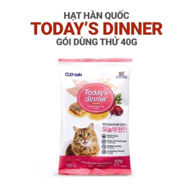 Hạt thức ăn khô today's dinner cho mèo - nhập khẩu hàn quốc