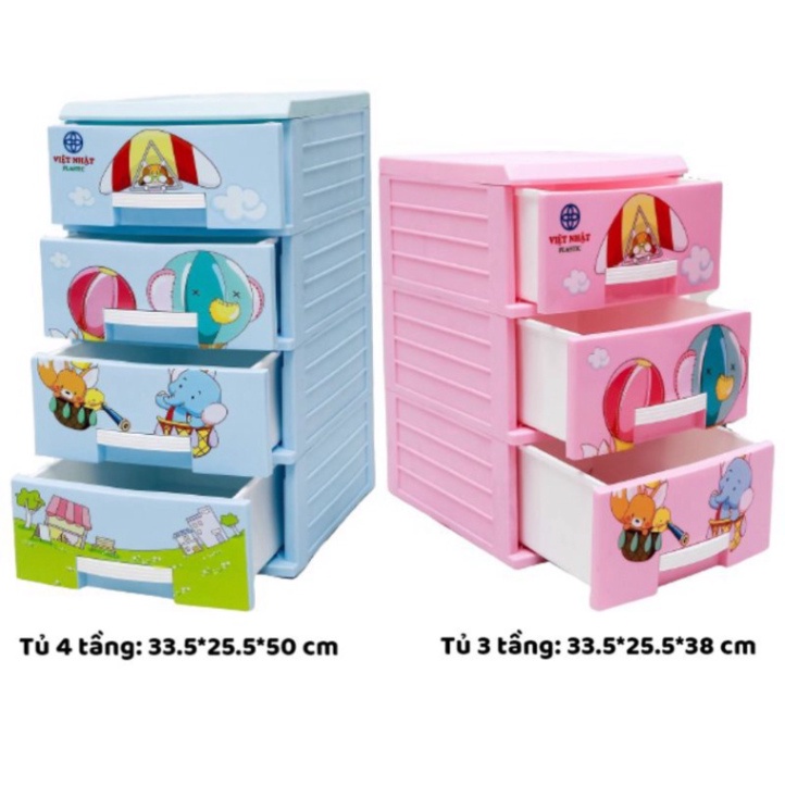Tủ nhựa mini 4 tầng kitty để quần áo trẻ em , đồ cá nhân , tủ để đồ siêu rẻ
