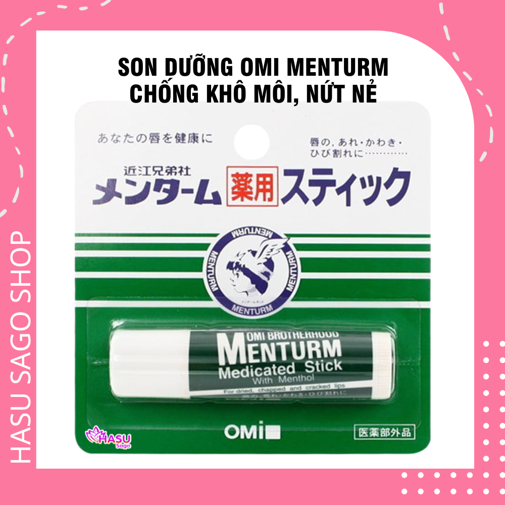 [GIẢM 5% ĐƠN 129K]Son Dưỡng Omi Brotherhood Menturm Medicated Stick With Menthol Nhật Bản 4g - Dành Cho Môi Khô Và Nứt Nẻ