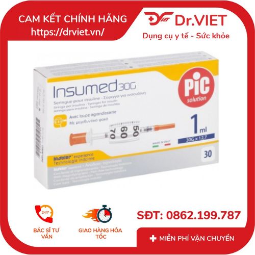 Xylanh sử dụng để tiêm insulin 100UI loại kim 30G x 8mm