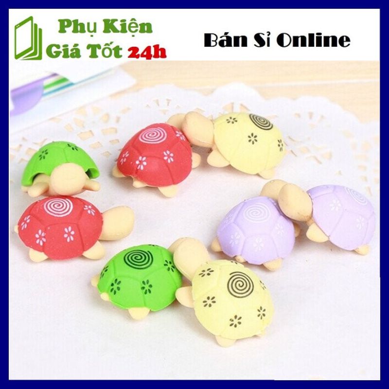 Combo 4 cục gôm tẩy chì hình chú rùa cute dễ thương đáng yêu - cục tẩy bút chì hình chú rùa cute dễ thương cho bé , dụng cụ học tập
