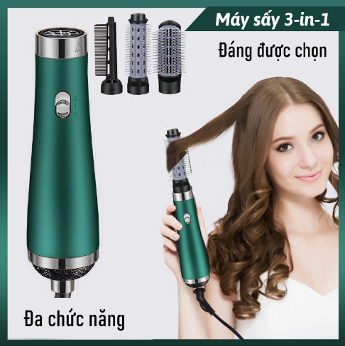 Máy sấy uốn tóc đa năng 3in1 - [GIẢM XƠ RỐI - RỤNG TÓC] - Tạo kiểu linh hoạt - Máy sấy dưỡng tóc